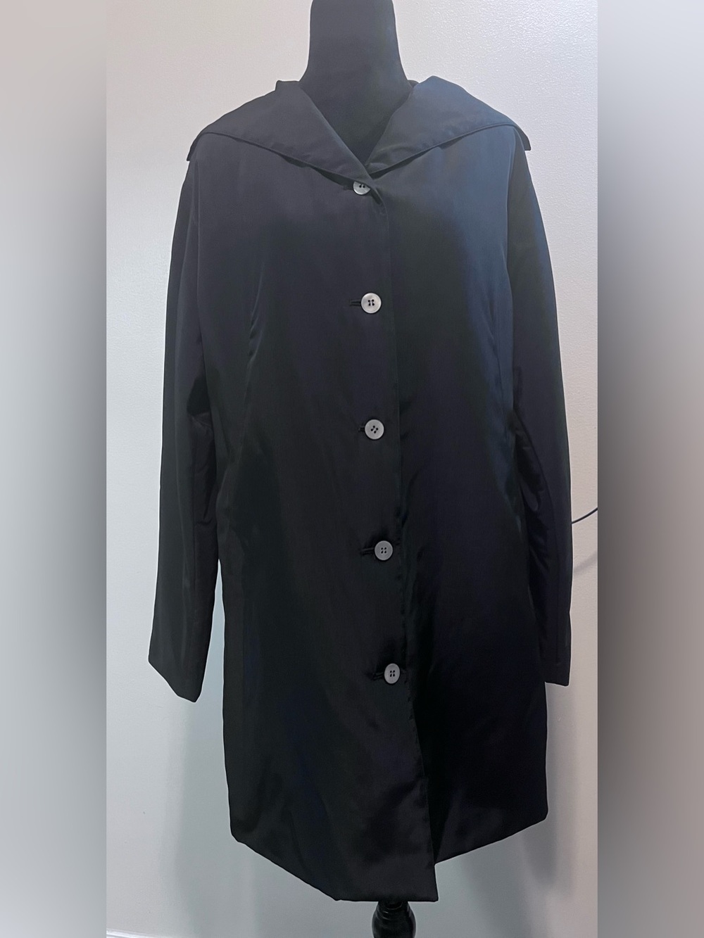 J Jill Classic minimalists Black Women's Coat Button Front Pockets Size Small